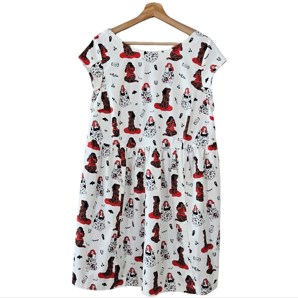 Cutting Shapes x Art Brat Comics The Send Nudes Plus Size Pin Up Style Dress NWT - Picture 4 of 10